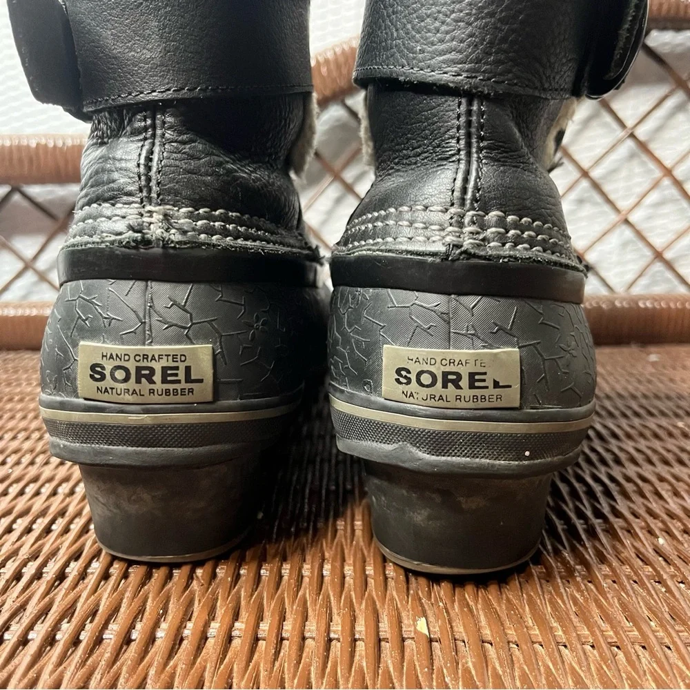 Sorel Snow/Mud Rubber-Leather adjustable Boots Size 12